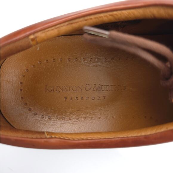 Johnston & Murphy Dress Shoes Mens 10.5 W Passport Cap Toe Oxford Brown 20-4926 - Picture 10 of 11